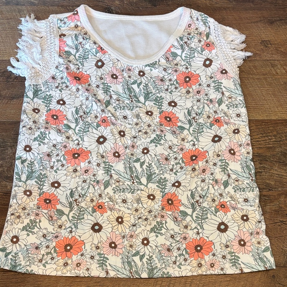Floral Waffle Top